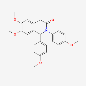 molecular formula C26H27NO5 B4902028 1-(4-ethoxyphenyl)-6,7-dimethoxy-2-(4-methoxyphenyl)-1,4-dihydro-3(2H)-isoquinolinone 