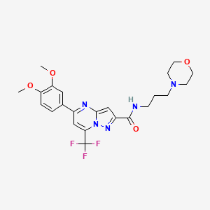 molecular formula C23H26F3N5O4 B4902030 5-(3,4-dimethoxyphenyl)-N-[3-(4-morpholinyl)propyl]-7-(trifluoromethyl)pyrazolo[1,5-a]pyrimidine-2-carboxamide 