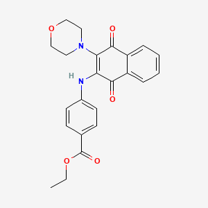 ethyl 4-{[3-(4-morpholinyl)-1,4-dioxo-1,4-dihydro-2-naphthalenyl]amino}benzoate