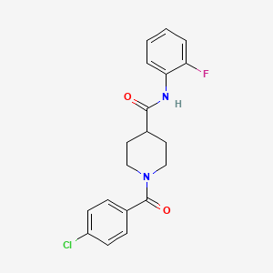 1-[(4-chlorophenyl)carbonyl]-N-(2-fluorophenyl)piperidine-4-carboxamide