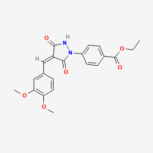 ethyl 4-[(4Z)-4-[(3,4-dimethoxyphenyl)methylidene]-3,5-dioxopyrazolidin-1-yl]benzoate