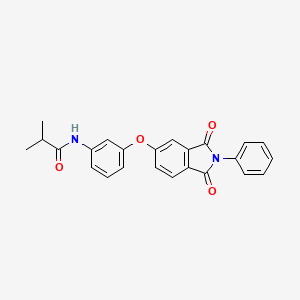 molecular formula C24H20N2O4 B4902058 N-{3-[(1,3-dioxo-2-phenyl-2,3-dihydro-1H-isoindol-5-yl)oxy]phenyl}-2-methylpropanamide 