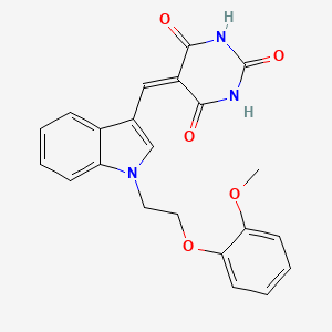 molecular formula C22H19N3O5 B4902089 5-({1-[2-(2-methoxyphenoxy)ethyl]-1H-indol-3-yl}methylidene)pyrimidine-2,4,6(1H,3H,5H)-trione 