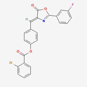 molecular formula C23H13BrFNO4 B4902102 [4-[(Z)-[2-(3-fluorophenyl)-5-oxo-1,3-oxazol-4-ylidene]methyl]phenyl] 2-bromobenzoate 