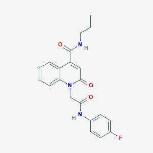 1-{[(4-FLUOROPHENYL)CARBAMOYL]METHYL}-2-OXO-N-PROPYL-1,2-DIHYDROQUINOLINE-4-CARBOXAMIDE