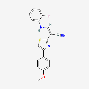 molecular formula C19H14FN3OS B4902116 (Z)-3-(2-fluoroanilino)-2-[4-(4-methoxyphenyl)-1,3-thiazol-2-yl]prop-2-enenitrile 