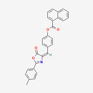 molecular formula C28H19NO4 B4902135 4-{[2-(4-METHYLPHENYL)-5-OXO-1,3-OXAZOL-4(5H)-YLIDEN]METHYL}PHENYL 1-NAPHTHOATE 