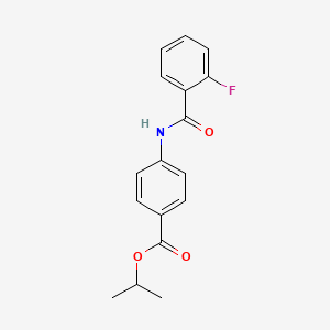 molecular formula C17H16FNO3 B4902152 Propan-2-yl 4-{[(2-fluorophenyl)carbonyl]amino}benzoate 