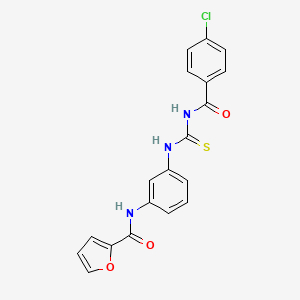 molecular formula C19H14ClN3O3S B4902178 N-[3-({[(4-chlorophenyl)carbonyl]carbamothioyl}amino)phenyl]furan-2-carboxamide 