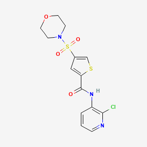 molecular formula C14H14ClN3O4S2 B4902184 N-(2-chloropyridin-3-yl)-4-morpholin-4-ylsulfonylthiophene-2-carboxamide 