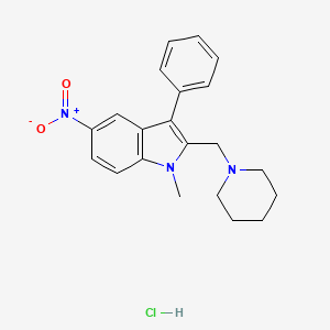 1-methyl-5-nitro-3-phenyl-2-(1-piperidinylmethyl)-1H-indole hydrochloride