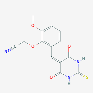 {2-[(4,6-dioxo-2-thioxotetrahydro-5(2H)-pyrimidinylidene)methyl]-6-methoxyphenoxy}acetonitrile