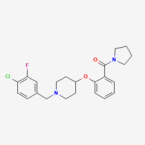 [2-[1-[(4-Chloro-3-fluorophenyl)methyl]piperidin-4-yl]oxyphenyl]-pyrrolidin-1-ylmethanone