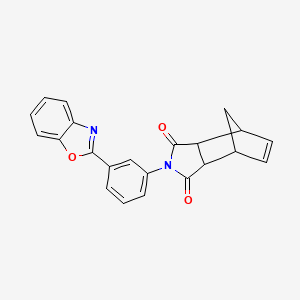 molecular formula C22H16N2O3 B4902221 4-[3-(1,3-benzoxazol-2-yl)phenyl]-4-azatricyclo[5.2.1.0~2,6~]dec-8-ene-3,5-dione 