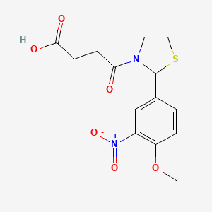 molecular formula C14H16N2O6S B4902230 4-[2-(4-methoxy-3-nitrophenyl)-1,3-thiazolidin-3-yl]-4-oxobutanoic acid 