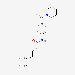 4-phenyl-N-[4-(piperidine-1-carbonyl)phenyl]butanamide