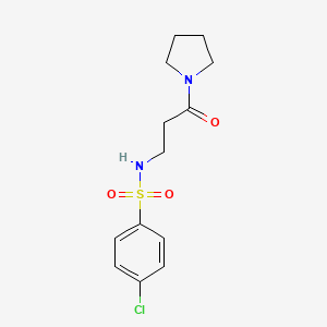 4-chloro-N-(3-oxo-3-pyrrolidin-1-ylpropyl)benzenesulfonamide