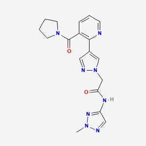 molecular formula C18H20N8O2 B4902280 N-(2-methyl-2H-1,2,3-triazol-4-yl)-2-{4-[3-(pyrrolidin-1-ylcarbonyl)pyridin-2-yl]-1H-pyrazol-1-yl}acetamide 