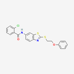 2-chloro-N-[2-(2-phenoxyethylsulfanyl)-1,3-benzothiazol-6-yl]benzamide