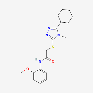 2-[(5-cyclohexyl-4-methyl-4H-1,2,4-triazol-3-yl)thio]-N-(2-methoxyphenyl)acetamide