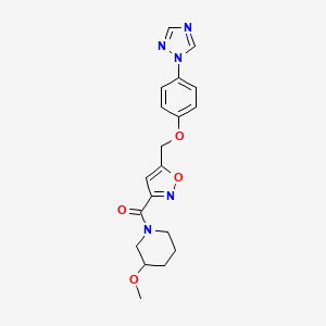 molecular formula C19H21N5O4 B4902346 3-methoxy-1-[(5-{[4-(1H-1,2,4-triazol-1-yl)phenoxy]methyl}-3-isoxazolyl)carbonyl]piperidine 