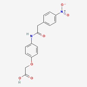 molecular formula C16H14N2O6 B4902356 2-[4-[[2-(4-Nitrophenyl)acetyl]amino]phenoxy]acetic acid 