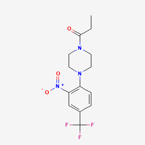 molecular formula C14H16F3N3O3 B4902378 1-[4-[2-Nitro-4-(trifluoromethyl)phenyl]piperazin-1-yl]propan-1-one 