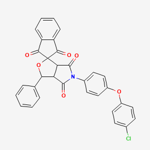 molecular formula C32H20ClNO6 B4902395 5-[4-(4-chlorophenoxy)phenyl]-3-phenyl-3a,6a-dihydrospiro[furo[3,4-c]pyrrole-1,2'-indene]-1',3',4,6(3H,5H)-tetrone 