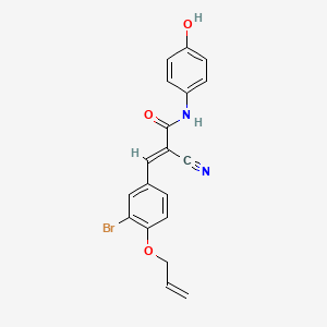 molecular formula C19H15BrN2O3 B4902411 3-[4-(allyloxy)-3-bromophenyl]-2-cyano-N-(4-hydroxyphenyl)acrylamide 