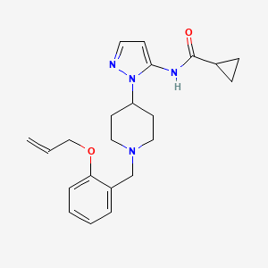 molecular formula C22H28N4O2 B4902418 N-(1-{1-[2-(allyloxy)benzyl]-4-piperidinyl}-1H-pyrazol-5-yl)cyclopropanecarboxamide 