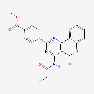 Methyl 4-[5-oxo-4-(propanoylamino)chromeno[4,3-d]pyrimidin-2-yl]benzoate