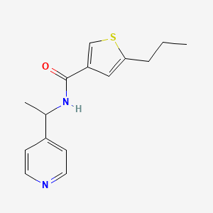 5-propyl-N-[1-(pyridin-4-yl)ethyl]thiophene-3-carboxamide