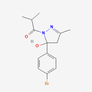 1-[5-(4-bromophenyl)-5-hydroxy-3-methyl-4H-pyrazol-1-yl]-2-methylpropan-1-one