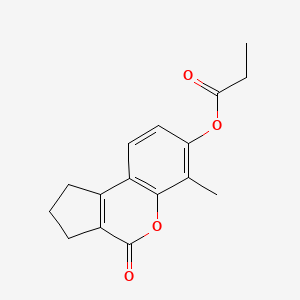 6-METHYL-4-OXO-1H,2H,3H,4H-CYCLOPENTA[C]CHROMEN-7-YL PROPANOATE