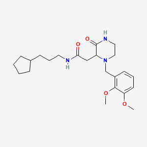 N-(3-cyclopentylpropyl)-2-[1-(2,3-dimethoxybenzyl)-3-oxo-2-piperazinyl]acetamide