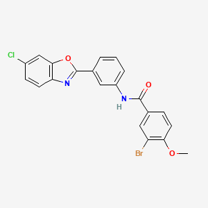 3-bromo-N-[3-(6-chloro-1,3-benzoxazol-2-yl)phenyl]-4-methoxybenzamide