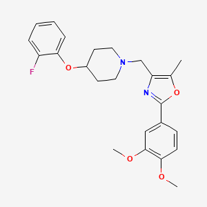 molecular formula C24H27FN2O4 B4902561 1-{[2-(3,4-dimethoxyphenyl)-5-methyl-1,3-oxazol-4-yl]methyl}-4-(2-fluorophenoxy)piperidine 