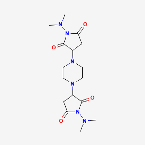 molecular formula C16H26N6O4 B4902571 3,3'-(1,4-piperazinediyl)bis[1-(dimethylamino)-2,5-pyrrolidinedione] 