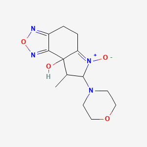 molecular formula C13H18N4O4 B4902594 8-methyl-7-(4-morpholinyl)-4,5,7,8-tetrahydro-8aH-[1,2,5]oxadiazolo[3,4-e]indol-8a-ol 6-oxide 