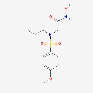 molecular formula C13H20N2O5S B049026 N-Isobutyl-N-[4-methoxyphenylsulfonyl]glycyl hydroxamic acid CAS No. 161314-17-6