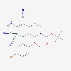 Tert-butyl 6-amino-8-(5-bromo-2-methoxyphenyl)-5,7,7-tricyano-1,3,8,8a-tetrahydroisoquinoline-2-carboxylate