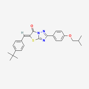 molecular formula C25H27N3O2S B4902620 (5Z)-5-[(4-tert-butylphenyl)methylidene]-2-[4-(2-methylpropoxy)phenyl]-[1,3]thiazolo[3,2-b][1,2,4]triazol-6-one 