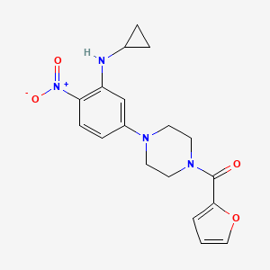 molecular formula C18H20N4O4 B4902621 N-CYCLOPROPYL-5-[4-(FURAN-2-CARBONYL)PIPERAZIN-1-YL]-2-NITROANILINE 