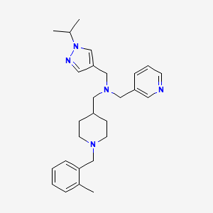 molecular formula C27H37N5 B4902664 1-(1-isopropyl-1H-pyrazol-4-yl)-N-{[1-(2-methylbenzyl)-4-piperidinyl]methyl}-N-(3-pyridinylmethyl)methanamine 