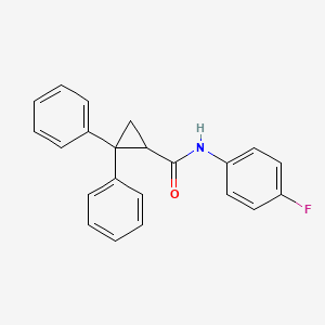 molecular formula C22H18FNO B4902680 N-(4-fluorophenyl)-2,2-diphenylcyclopropane-1-carboxamide 