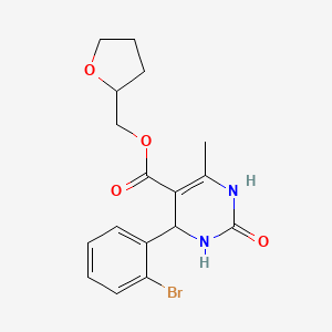 molecular formula C17H19BrN2O4 B4902693 Tetrahydrofuran-2-ylmethyl 4-(2-bromophenyl)-6-methyl-2-oxo-1,2,3,4-tetrahydropyrimidine-5-carboxylate 