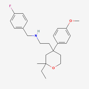 molecular formula C24H32FNO2 B4902704 2-[2-ethyl-4-(4-methoxyphenyl)-2-methyltetrahydro-2H-pyran-4-yl]-N-(4-fluorobenzyl)ethanamine 