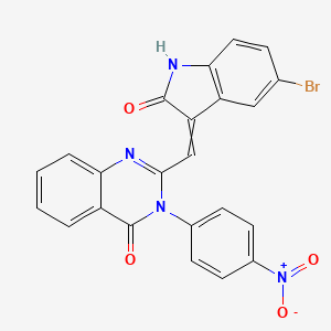 2-[(5-bromo-2-oxo-1H-indol-3-ylidene)methyl]-3-(4-nitrophenyl)quinazolin-4-one