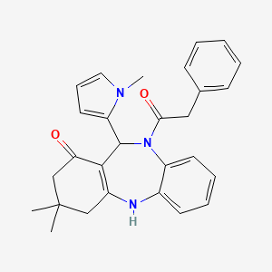 3,3-DIMETHYL-11-(1-METHYL-1H-PYRROL-2-YL)-10-(2-PHENYLACETYL)-2,3,4,5,10,11-HEXAHYDRO-1H-DIBENZO[B,E][1,4]DIAZEPIN-1-ONE