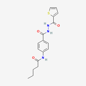 molecular formula C17H19N3O3S B4902731 N-(4-{[2-(2-thienylcarbonyl)hydrazino]carbonyl}phenyl)pentanamide 